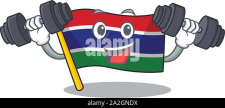 Fitness flag gambia isolated in the character Stock Vector