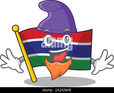Elf flag gambia isolated in the character Stock Vector
