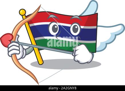 Cupid flag gambia isolated in the character Stock Vector