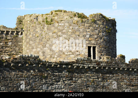 One of the inner towers at Beaumaris Castle on Anglesey in North Wales Stock Photo