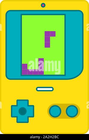 Vintage portable video game with game vector illustration.video game flat design Stock Vector