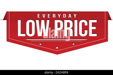 Everyday low price banner design on white background, vector illustration Stock Vector