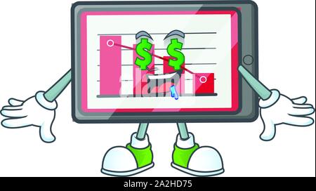 Money eye down chart horizontal table on white background. Stock Vector