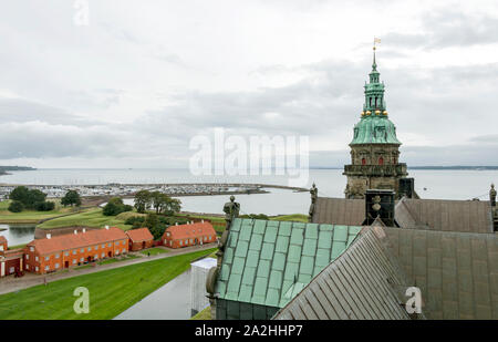 Kronborg magnificent renaissance castle, home of Hamlet and a designated UNESCO World Heritage Site in Elsinore Stock Photo