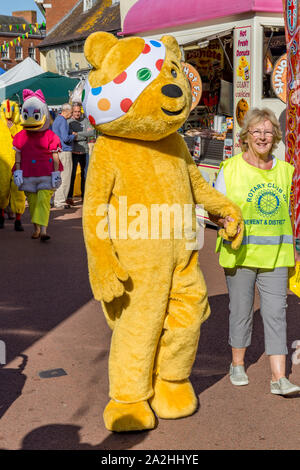 Pudsey Bear at Newent Onion Fayre (2019) Stock Photo