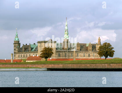 Kronborg magnificent renaissance castle, home of Hamlet and a designated UNESCO World Heritage Site in Elsinore Stock Photo