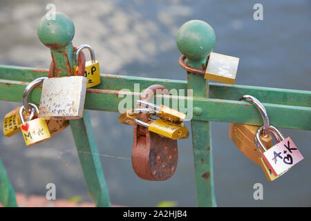 Poland Wroclaw locks on the bridgeas a sign of love 7-8-2019 photo Jaco Klamer/Ģ����ý Stock Photo