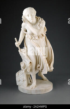 Nydia, The Blind Flower Girl of Pompeii, modeled 1855–56, carved 1858, Randolph Rogers, American, 1825–1892, Rome, Marble, 130.8 × 64.1 × 91.4 cm (51 1/2 × 25 1/4 × 36 in Stock Photo