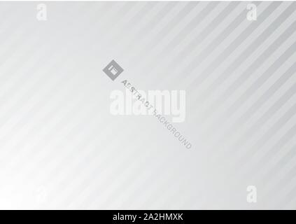 Abstract striped diagonal lines white and gray gradient background and texture. Vector illustration Stock Vector