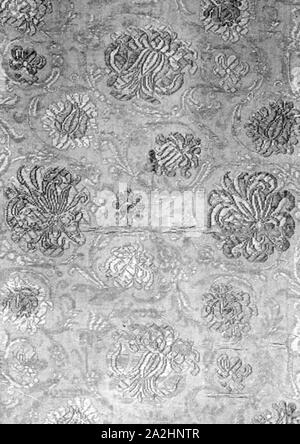 Fragment, Early 17th century, Italy or Spain, Italy, brocaded silk Stock Photo