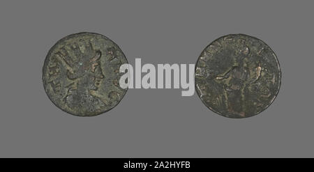 Coin Depicting the Amazon Cyme, AD 253/268, Roman, Roman Empire, Bronze, Diam. 1.8 cm, 2.96 g Stock Photo