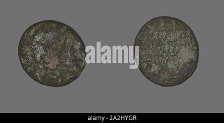 Coin Depicting the Hero Herakles, 200/133 BC, Greek, Ancient Greece, Bronze, Diam. 2 cm, 5.37 g Stock Photo