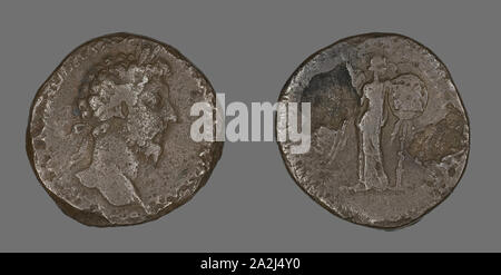 Coin Portraying Emperor Marcus Aurelius, AD 161/180 (AD 166?), Roman, Roman Empire, Bronze, Diam. 3.2 cm, 18.61 g Stock Photo