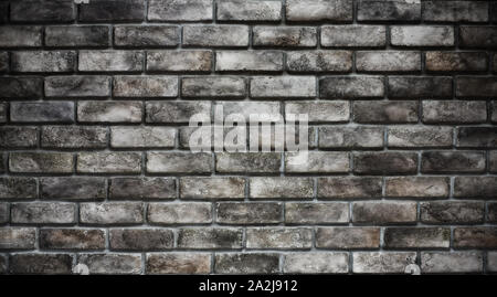 Old wall, Grunge style, black surface, wide photo Stock Photo