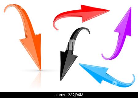 Colored 3d arrows Stock Vector