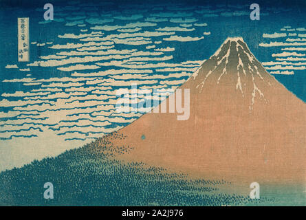 A Mild Breeze on a Fine Day (Gaifu kaisei), from the series Thirty-six Views of Mount Fuji (Fugaku sanjurokkei), c. 1830/33, Katsushika Hokusai 葛飾 北斎, Japanese, 1760-1849, Japan, Color woodblock print, oban, 25.7 x 37.5 cm (10 1/16 x 14 3/4 in Stock Photo