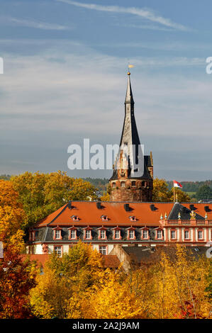 Erbach in the Odenwald region: Erbach Castle with castle keep, Odenwald District, Hesse, Germany Stock Photo