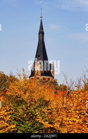 Erbach in the Odenwald region: keep of Erbach Castle, Odenwald District, Hesse, Germany Stock Photo