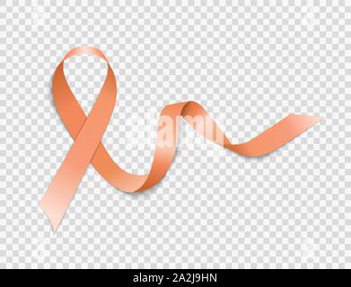 Orange Ribbon a Symbol of Leukemia. Vector Illustration Stock Vector