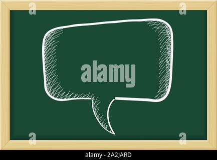 Speech bubble. Sketch on chalkboard background Stock Vector