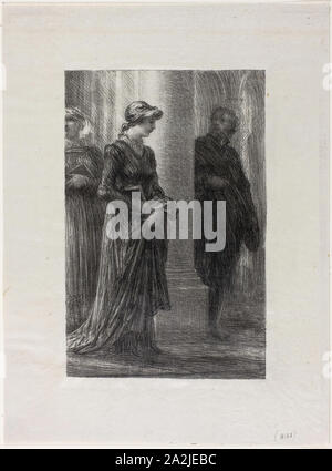 The Mastersingers of Nuremberg, Act I: Walther and Eva Meet, c. 1886, Henri Fantin-Latour, French, 1836-1904, France, Lithograph in black on off-white chine, 227 × 147 mm (image), 323 × 240 mm (sheet Stock Photo