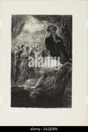 Symphonie Fantastique: A Ball, from Hector Berlioz, sa vie et ses oeuvres, 1888, Henri Fantin-Latour, French, 1836-1904, France, Lithograph in black on off-white China paper, laid down on white wove paper (chine collé), 234 × 155 mm (image), 307 × 217 mm (sheet Stock Photo