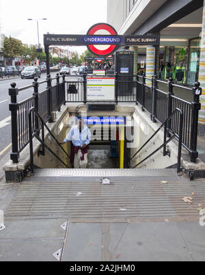 Entrance to Notting Hill Gate underground station and subway Stock Photo
