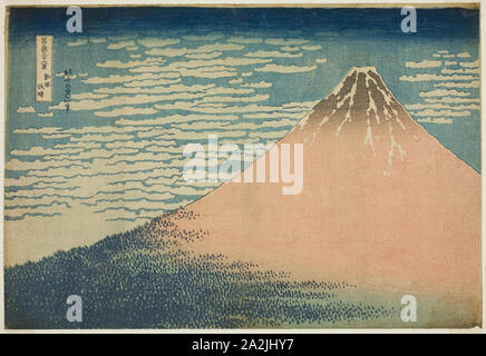 A Mild Breeze on a Fine Day (Gaifu kaisei), from the series Thirty-six Views of Mount Fuji (Fugaku sanjurokkei), c. 1830/33, Katsushika Hokusai 葛飾 北斎, Japanese, 1760-1849, Japan, Color woodblock print, oban, 26.3 x 38.6 cm (10 3/8 x 15 3/16 in Stock Photo