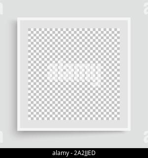 Photo frame mockup. Chess board background. Blank space for your design. Vector illustration. Stock Vector