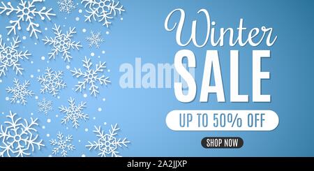 Winter Sale Vector Banner With Red Sale Text And Snow Stock Illustration -  Download Image Now - iStock