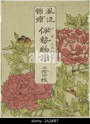 Color-Printed Wrapper for the series Furyu Nishiki-e Ise Monogatori, c. 1772/73, Katsukawa Shunsho 勝川 春章, Japanese, 1726-1792, Japan, Color woodblock print, Overall: 63.5 x 40.8 cm (25 x 16 1/16 in.), Image: 17.5 x 13.5 cm (6 7/8 x 5 5/16 in