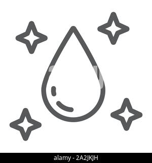 Purity line icon, laundry and clear, water drop sign, vector graphics, a linear pattern on a white background. Stock Vector