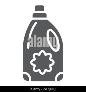 Fabric softener glyph icon, laundry and container, liquid detergent sign, vector graphics, a solid pattern on a white background. Stock Vector