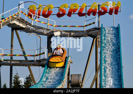 White-water ride on Bienenmarkt fair in Michelstadt in the Odenwald District, Hesse, Germany Stock Photo