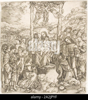 The Adoration Of The Magi About 1530 Cristofano Robetta Italian 1462 C 1535 Italy Engraving In Black On Ivory Laid Paper 299 X 279 Image Plate 305 X 2 Mm Sheet Stock Photo Alamy