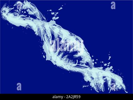 blue model of the DNA on abstract background Stock Vector