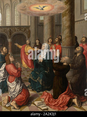 Pentecost, 1520/25, Bernard van Orley, workshop of, Netherlandish, c. 1488–1541, Flanders, Oil on panel, 119 × 93.5 cm (46 7/8 × 36 3/4 in.), painted surface 117 × 92 cm (46 1/8 × 36 1/4 in Stock Photo