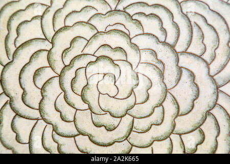 Floor ornament with floral chinese pattern closeup. Stock Photo