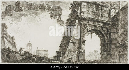 Plate 6: 1. Arch of Titus. 2. Villa Farnese. 3. Columns of the Temple ...