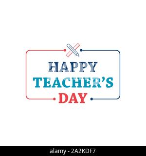 Happy teachers day vector typography. Teachers day special event day greeting vector image Stock Vector