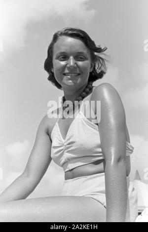 Urlaub auf Norderney; Deutsches Reich 1930er Jahre. Vacations on Norderney, Germany 1930s. Stock Photo