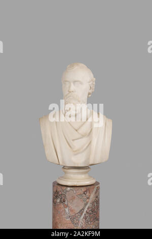 Mr. Potter Palmer, 1871, Hiram Powers, American, 1805–1873, United States, Carrera marble, 72.4 × 44 × 29.4 cm (28 1/2 × 17 5/16 × 11 5/8 in Stock Photo