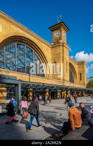 Kings Cross Station London, the front of London's Kings Cross Station, opened 1852. Stock Photo