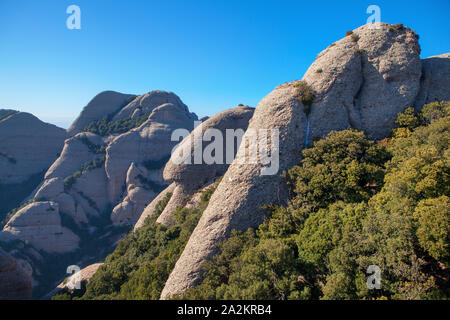 landscape of Montserrat mountains in Spain Stock Photo