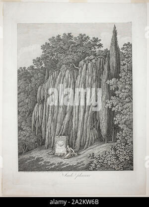 Weeping Willow, 1802, Jacob Philipp Hackert, German, 1737-1807, Germany, Etching on off-white laid paper, 494 x 373 mm (plate), 574 x 432 mm (sheet Stock Photo