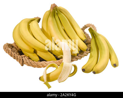 Bananas in Basket Stock Photo