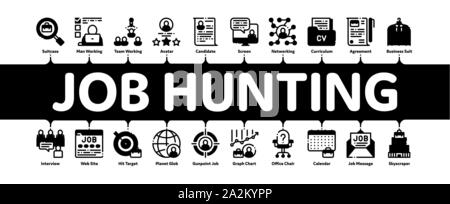 Job Hunting Minimal Infographic Banner Vector Stock Vector Image & Art ...