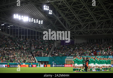 A general view of the stadium before kick off during the 2019 Rugby World Cup Pool A match at the Kobe Misaki Stadium, Kobe City. Stock Photo