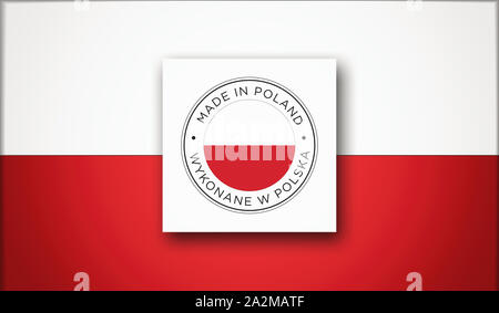 Made in Poland flag icon. Stock Photo