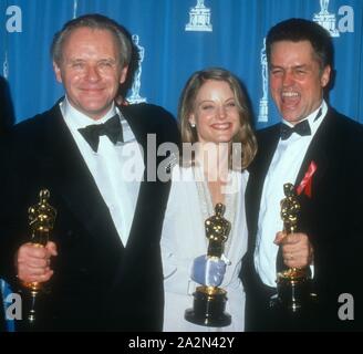 Anthony Hopkins Jodie Foster Johnathan Demme, 1992, Photo By Michael Ferguson/PHOTOlink Stock Photo